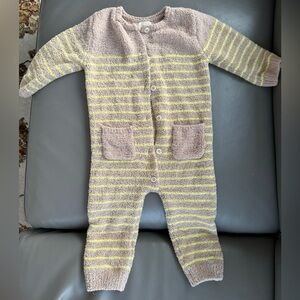 Long Sleeve Striped Romper - Fuzzy, size 12-18